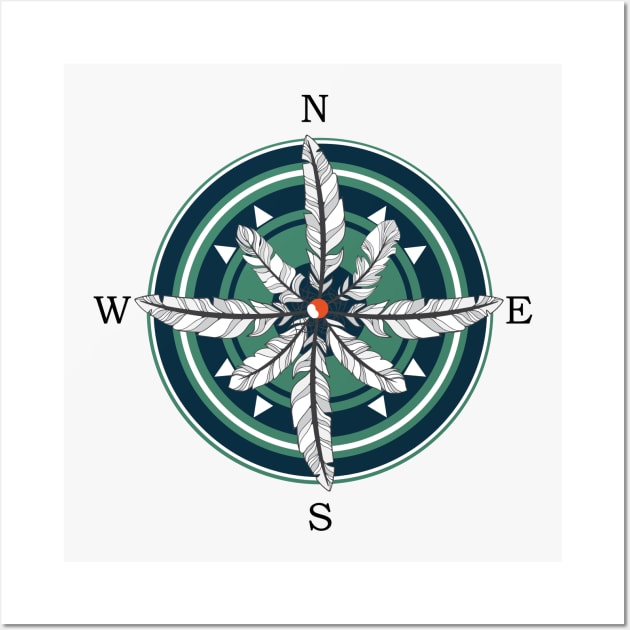 Follow your dreams compass rose Wall Art by Your Not a Local